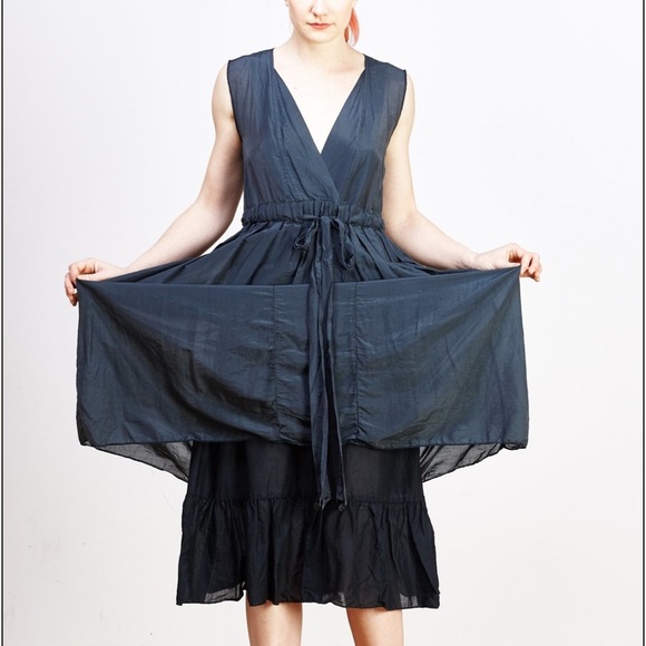 CP Shades Cotton Silk Gray Sleeveless Julia Midi Dress Size Small - Picture 10 of 15